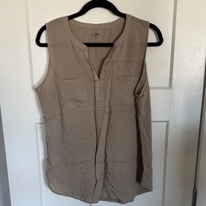LOFT Outlet Women's Tan Sleeveless Blouse